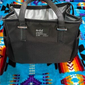Black Insulated Lunch Tote with Handles
